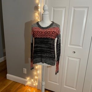 NWOT Aeropostale Black/Coral/Gray Sweater